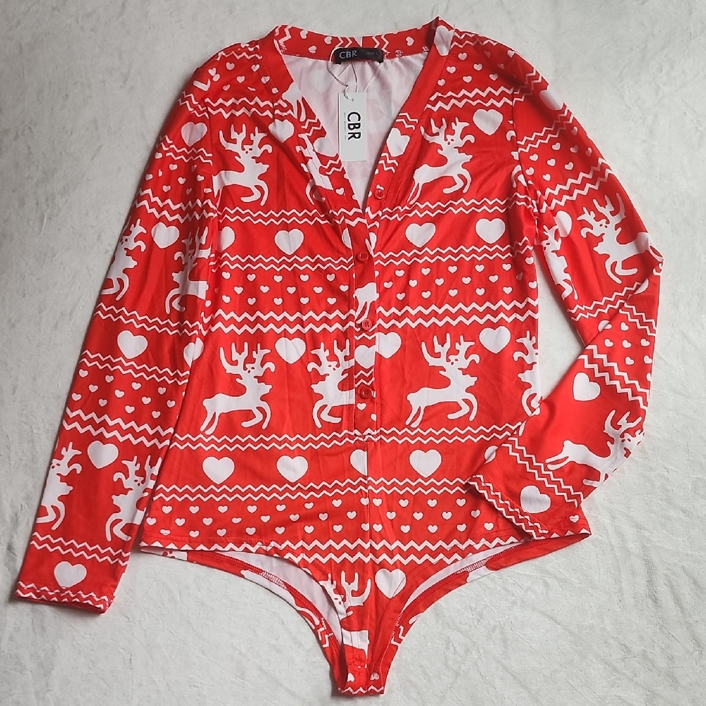 CBR Women's Intimate HOLIDAY Onsie PAJAMAS- New
